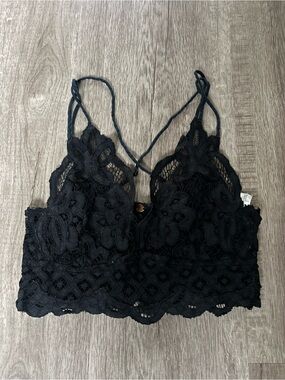 Free People Black Floral Lace Bralette